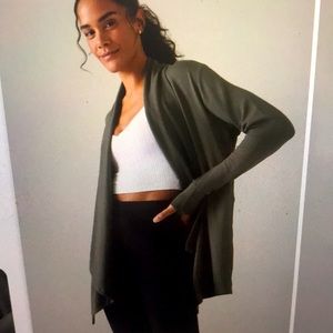 Pre-loved Athleta pranayama shawl collared sweater - color not available online